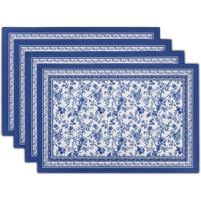 Modrobílý porcelánový jídelní podložka, Olejuvzdorná a tepelně izolační podložka na stůl, Stolní dekorace a doplňky