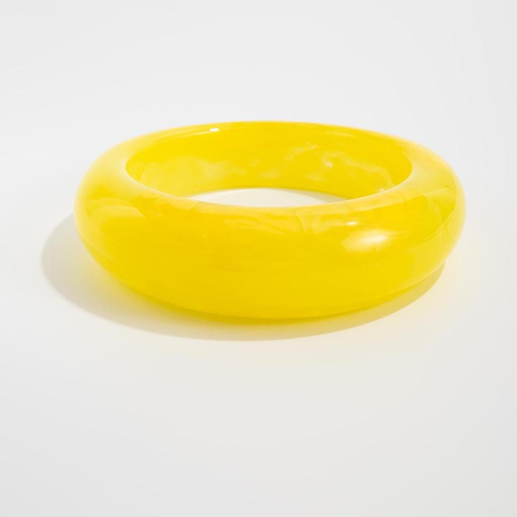 European & American Geometric Ins-Style Wide Face Acrylic Bangle - Colorful & Irregular Design