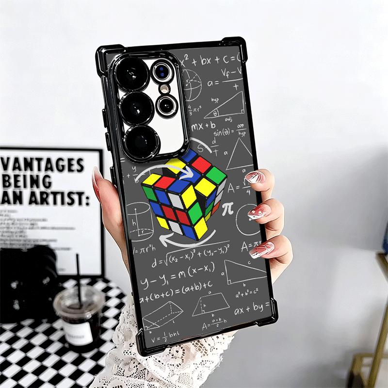 Rubik Cube Formula Spoofs Math Soft Phone Case For Samsung Galaxy S26 Ultra S25 Edge S24 FE S23 Plus S22 S21 + S20 Plating Anti-