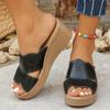 Female Sandals Hemp Wedge Mujer Platform Sandals Summer New Women Wedges Leather Pu Casual Sandale Woman Footwear Slippers