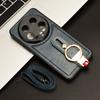 For Xiaomi 14 Ultra Case PU Leather+PC+TPU Wristband Kickstand Drop-proof Phone Cover