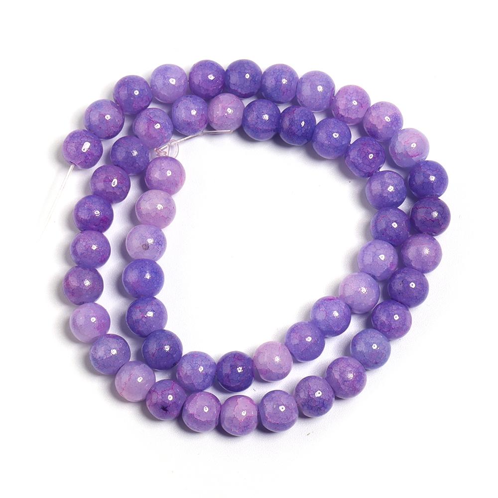 1 Strand 8 10mm Glass Floral Beads Colorful Round Loose Spacer Beads For DIY Charms Jewelry Making Bracelet Necklace Accessories