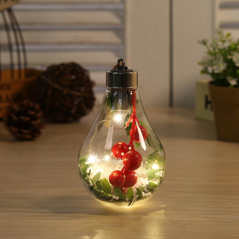 LED Christmas Bulb Decorative Light Hanging Light Christmas Ornaments Home Party Wedding New Year's Decor Transparent Night Lamp
