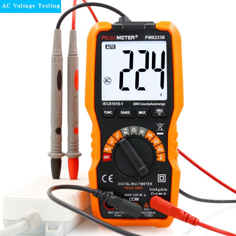 PEAKMETER PM8225B Digitales Multimeter, Hohe Präzision, Smart, Verbranntschutz, Haushaltsstromzähler