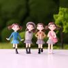 4pcs Cartoon Girls Figurines Miniature Fairy Garden Ornaments Micro Landscape Crafts Ornament Home Desktop Decoration