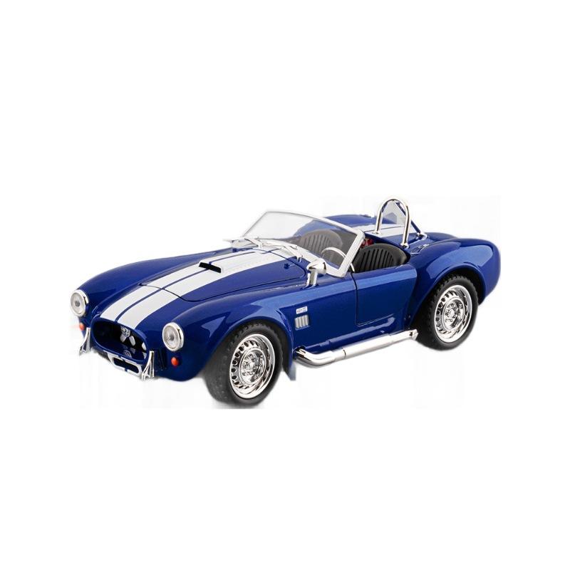 1/22 Ford Shelby Cobra 427 S/C Alloy Car Model Sound and Light Pull Back Children's Toy Collectibles Birthday Gift