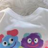 Unisex Retro Cartoon Print Cotton T-Shirt, Plus Size, Loose Fit, Short Sleeve