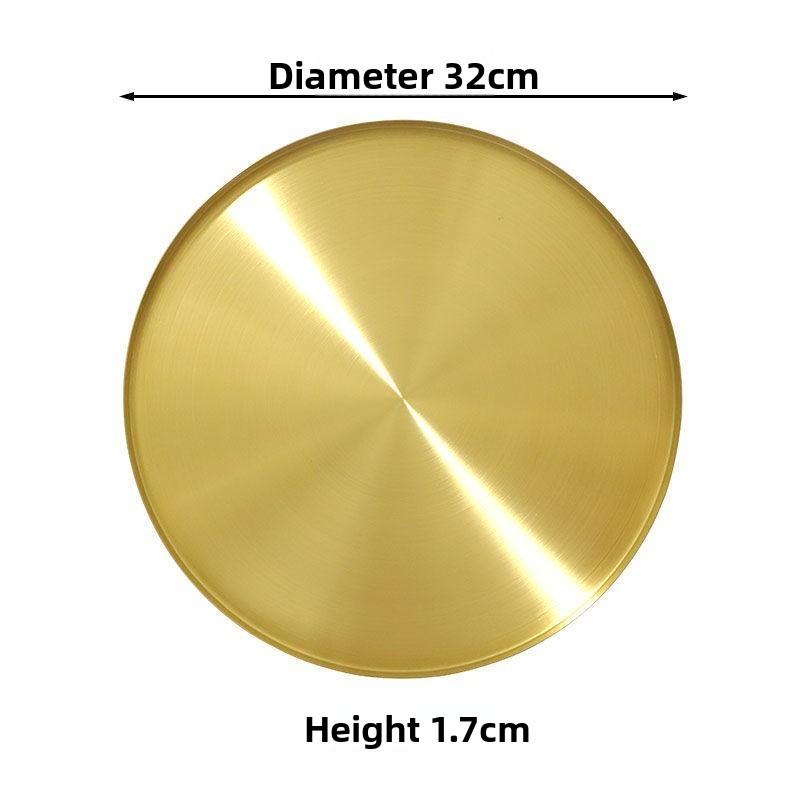 Elegant Metal Serving Plate With Electroplated Finish For Home And Hotel Use