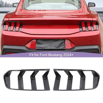 Διακοσμητικά Καλύμματα Φωτός Πίσω Φαναριού Αυτοκινήτου Διακόσμηση ABS Για Ford Mustang 2024 και Μετά Εξωτερικά Αξεσουάρ ,Μαύρο Ανθρακονήματος