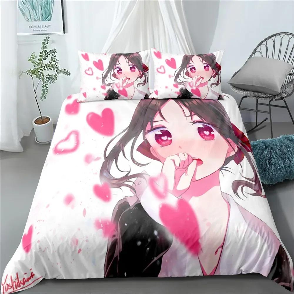 3D Printed Anime Kaguya-sama Love is War Bedding Set Bedroom Soft Modern Bedspreads Comefortable Duvet Cover Quilt Pillowcase