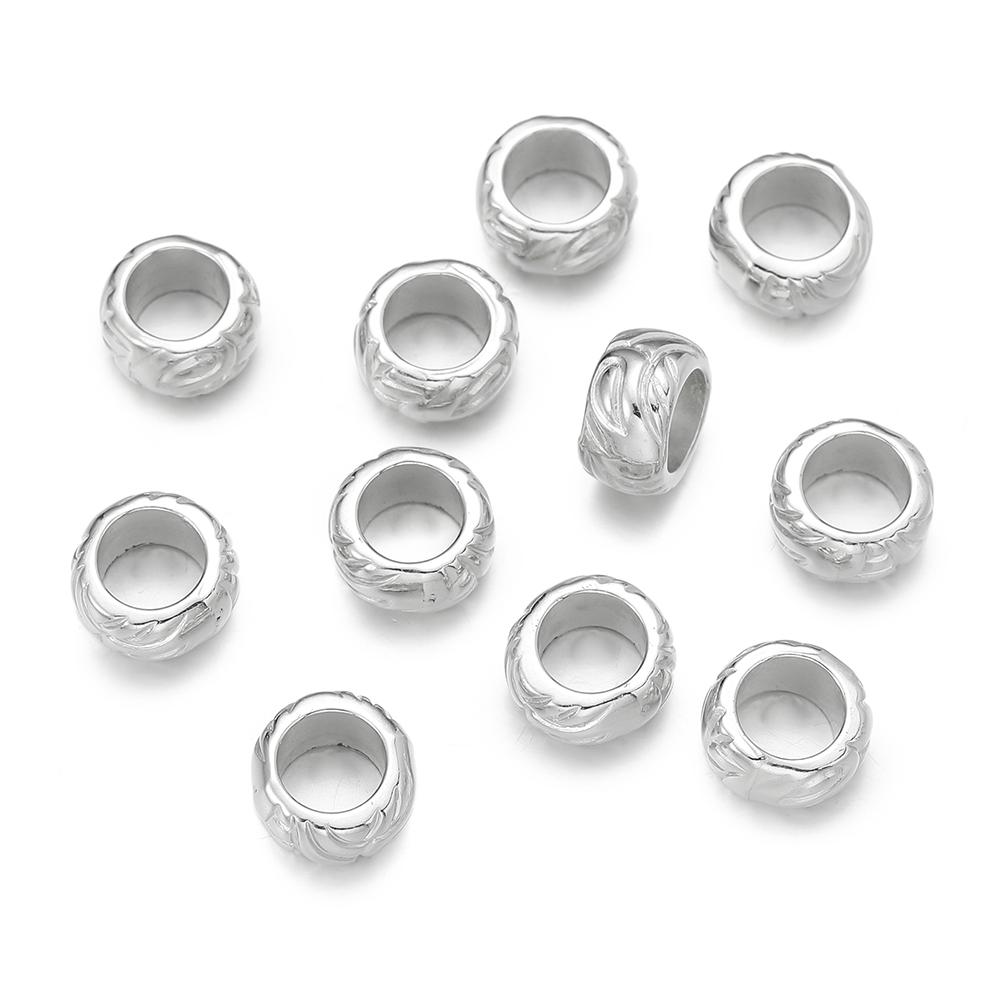 50pcs/lot CCB Spacer Beads Charms Antique Silver Color Spacer Beads Charms Pendants For DIY Bracelets Jewelry Making Accessories