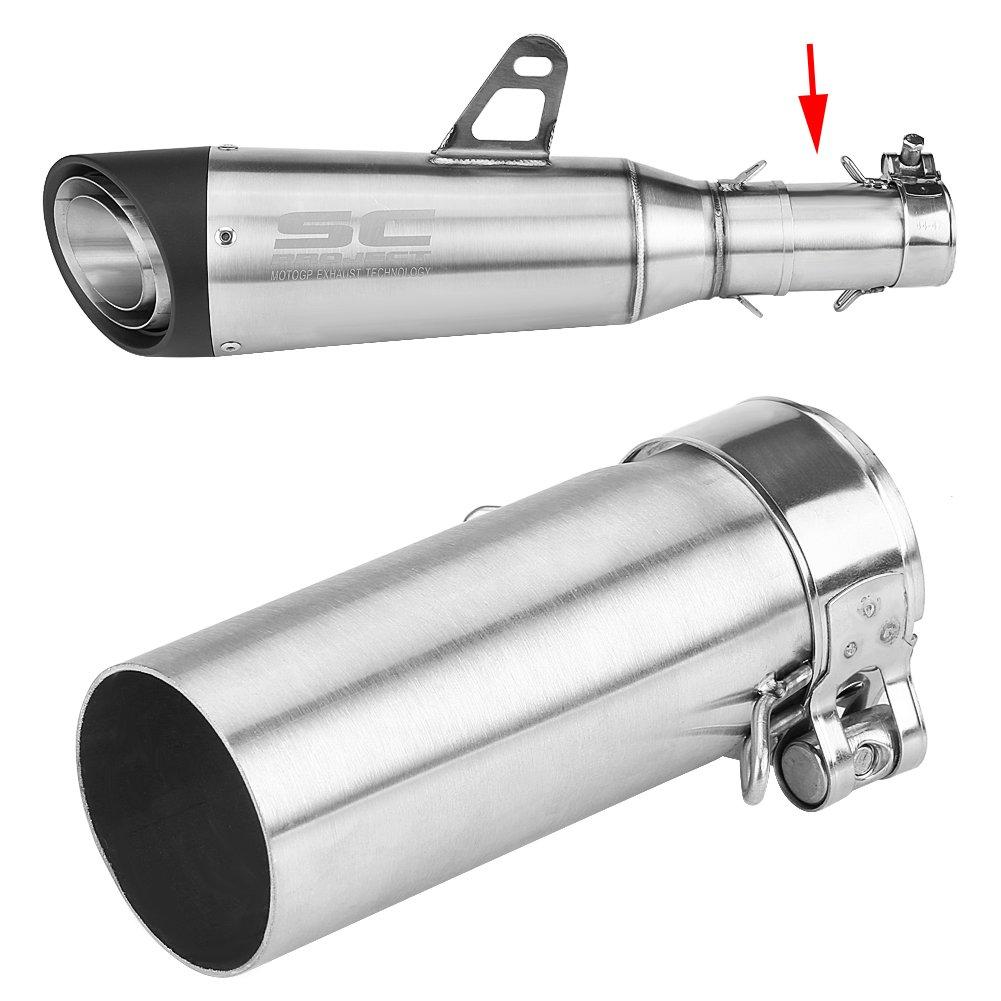 Aramox Exhaust Middle Link Pipe, Motorcycle Exhaust Pipe Exhaust Muffler