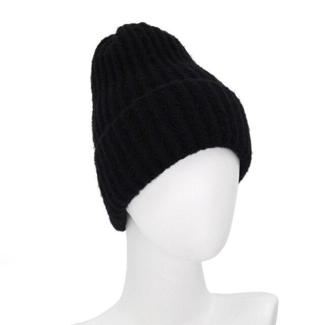 Solid Beanies Knitted Hat Thick 