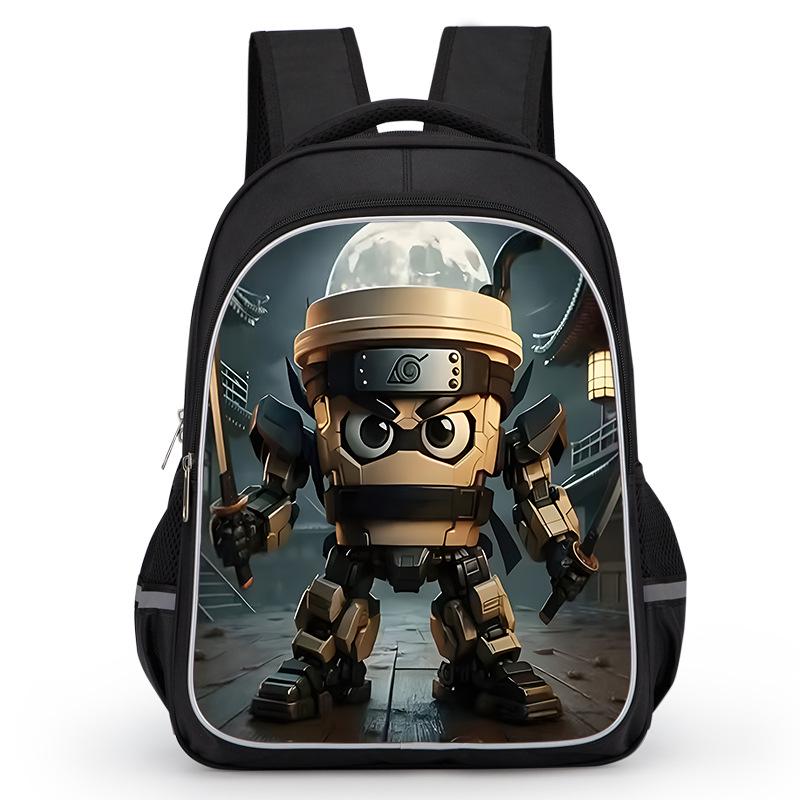 Cross-border Classic Mountains & Seas Stick Figure Kids' Backpack for Grades 1-6 - Load-Reducing Double Shoulder Bag for Boys