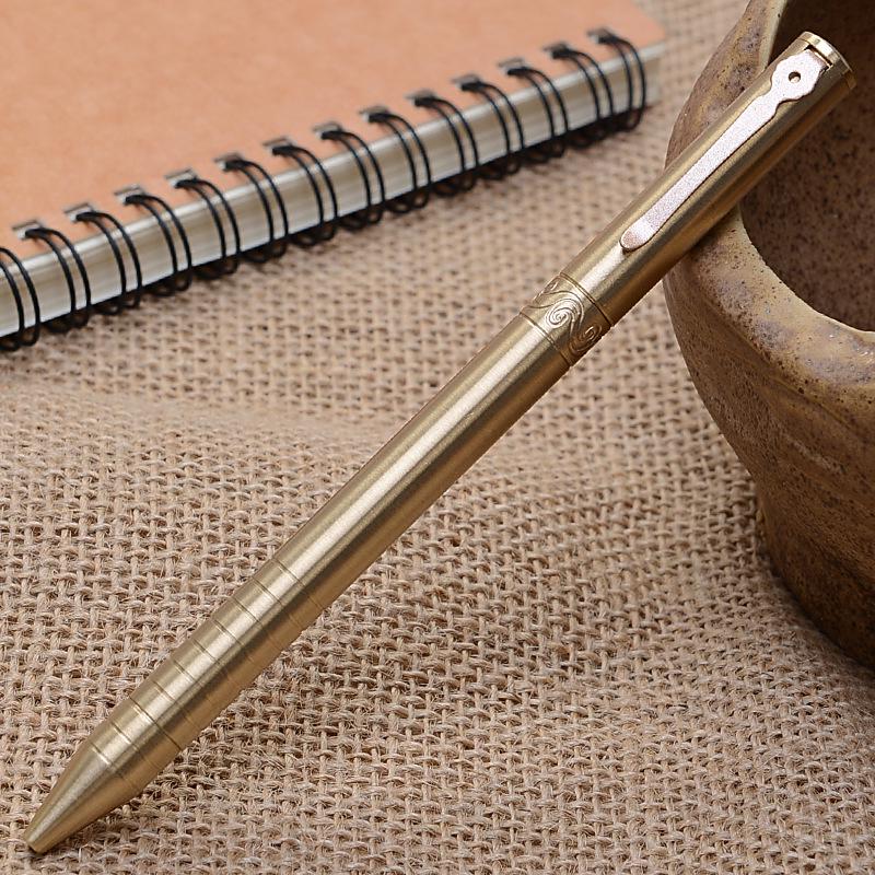 Twist-Action Brass Gel Ballpoint Pen - Signature Metal for Gifts & Office Supplies 0.5mm