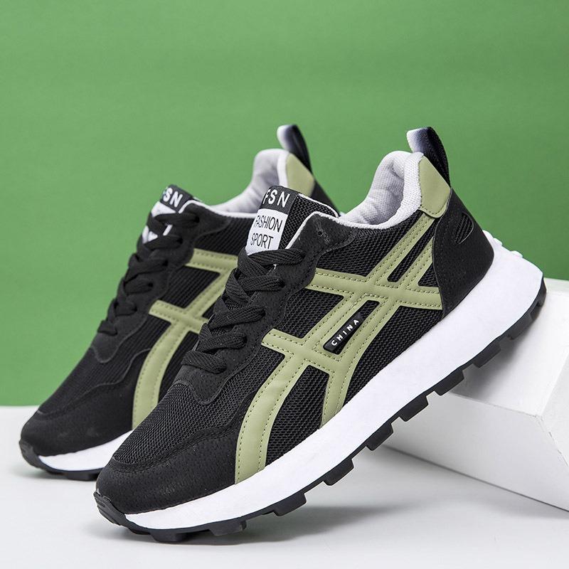 Spring Men's Shoes Simple and Fashionable Thick-soled Lightweight Breathable Lace-up Men's Sports Shoes