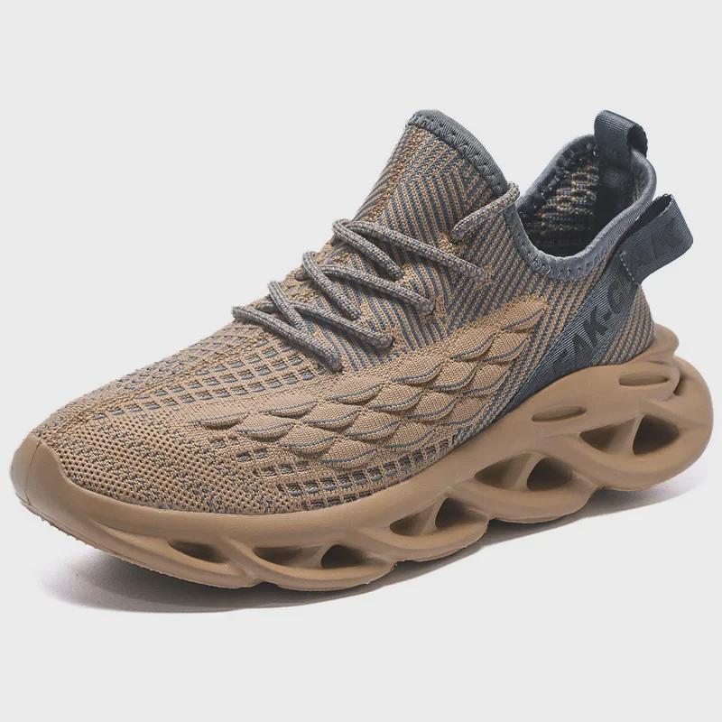 Men's Large Cross-Border Sports Shoes with Fish Scale Blade Design - Youthful, Lightweight, and Fashionable for Running