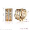 8k Gold Plated Zirconia Earring High Quality Double Row Great Wall Pattern Earrings