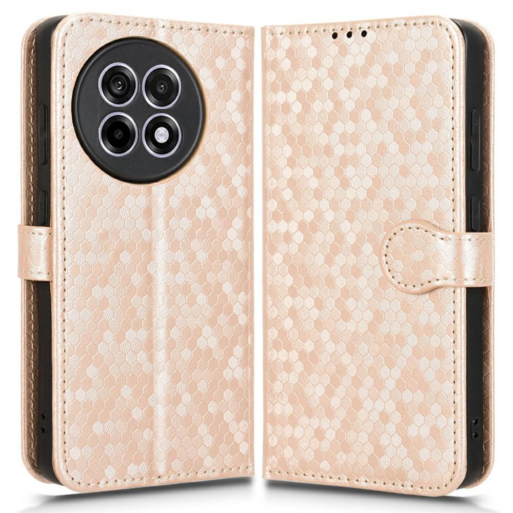 

Чехол из искусственной кожи для OnePlus 13R 5G/Ace 5 5G/Ace 5 Pro 5G, кошелек, тиснение точками, чехол для телефона Rose Gold