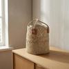 Handwoven Seagrass Basket Natural Fiber Woven Storage Basket Uncovered Top Bohemian Style for Planter Cover