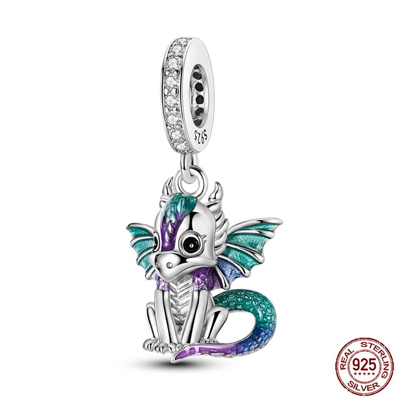 Copper Tree Of Life Four-Leaf Clover Green Series Charms Beads Fit Qikaola Original Bracelet Diy Jewelry Making