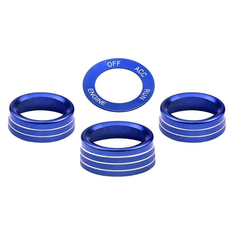 Engine Start Stop Button Switch Cover Center Console Knob Ring Radio Knob Trim