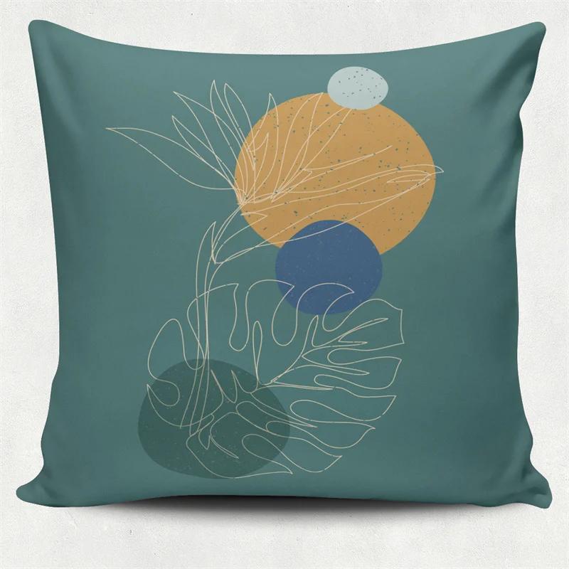 

Скандинавский Моранди Красочный Геометрический Принт Квадратная Наволочка Домашняя Гостиная Диван Декорация Полиэстер Подушка 66x66cm бордовый