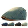 Unisex Denim Newsboy Cap - Vintage Washed Flat Cap for Casual Daily Wear (4 Color Options)