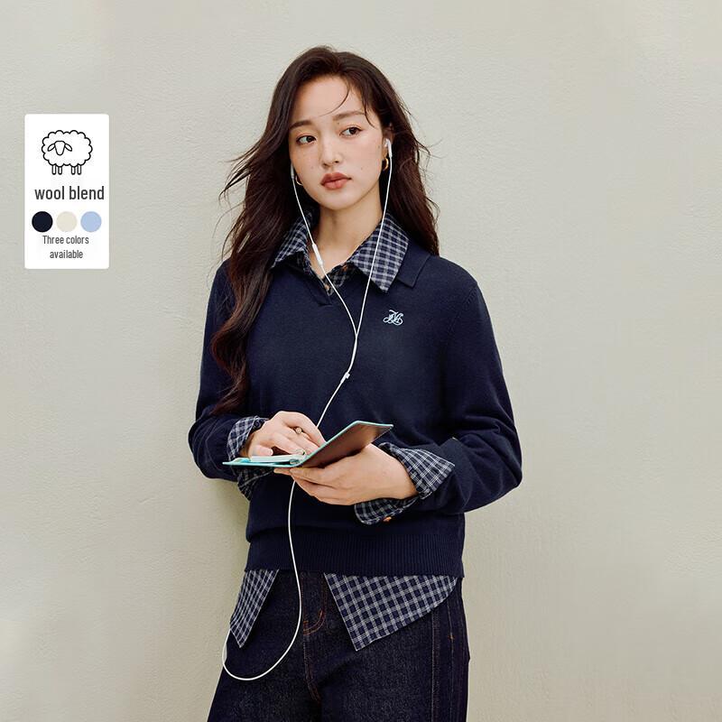 

INMAN Women s 2025 Autumn Long-Sleeve Commuter Lapel Knit Sweater XL