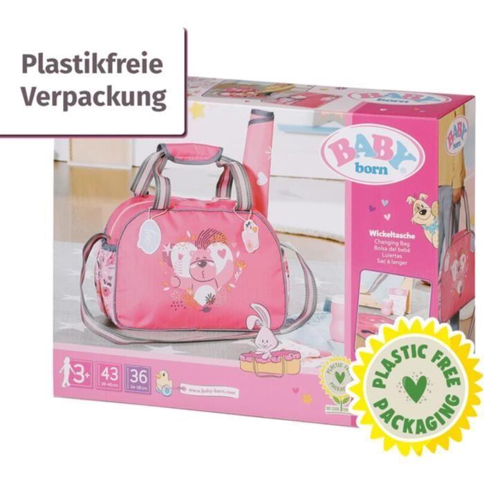 Sac À Langer BABY BORN - ZAPF CREATION - Changing Bag - Rose - Pour Poupée 36 Et 43 Cm