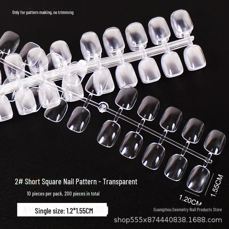 Japanese Oval and Square Round Pattern False Nail Sample