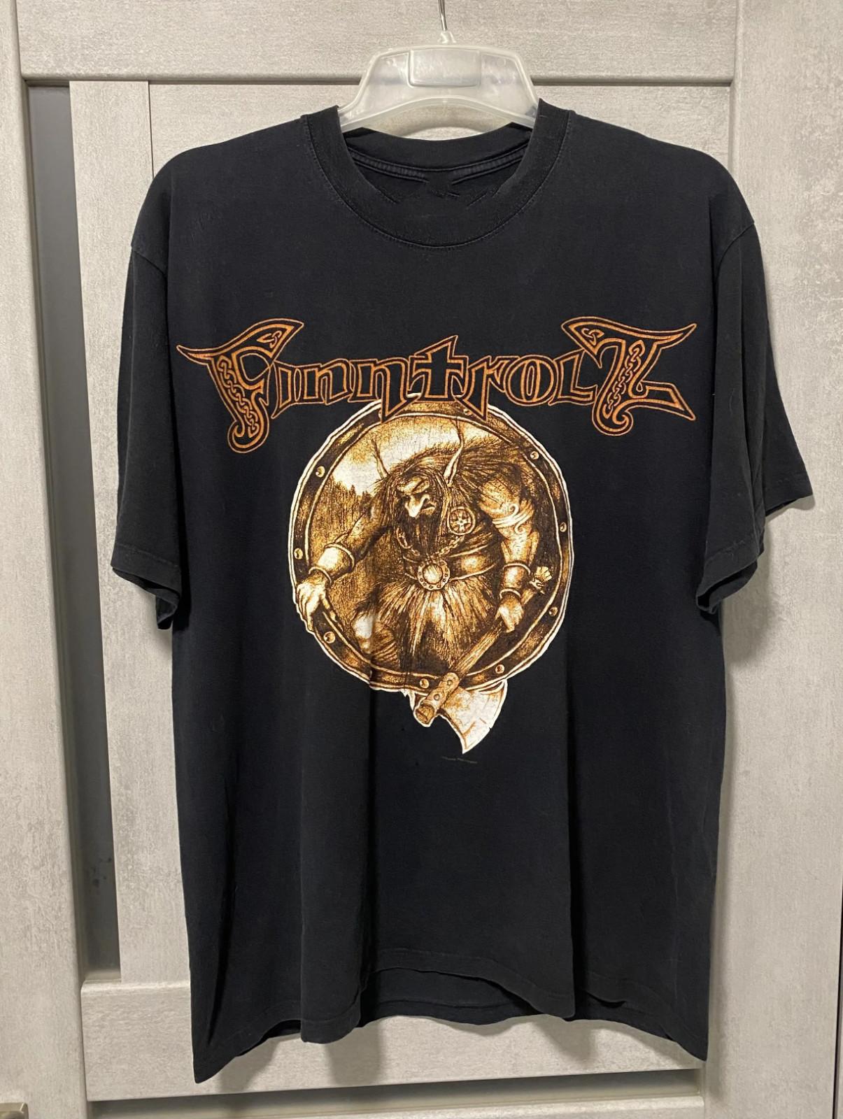 Винтажная черная футболка с принтом группы Finntroll, стиль дэт-метал, тяжелый хлопок, размеры S-5XL US030 XXXXL