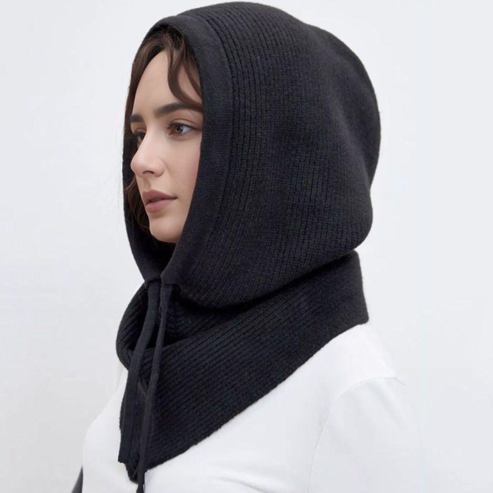 Thickened Balaclava Hat Solid Color Winter Cap Cute Ear Protection Hat  Streetwear