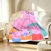 Peppa Pig Pattern Blanket for Home Decoration, Bed, Sofa, Car Travel, Camping, Suitable for All Seasons, Birthday Christmas Gift