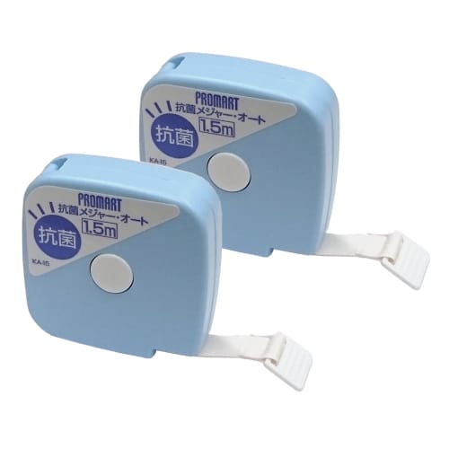 Promart Antibacterial Tape Measure, Auto-Stop Type, KA-15, Set of 2
