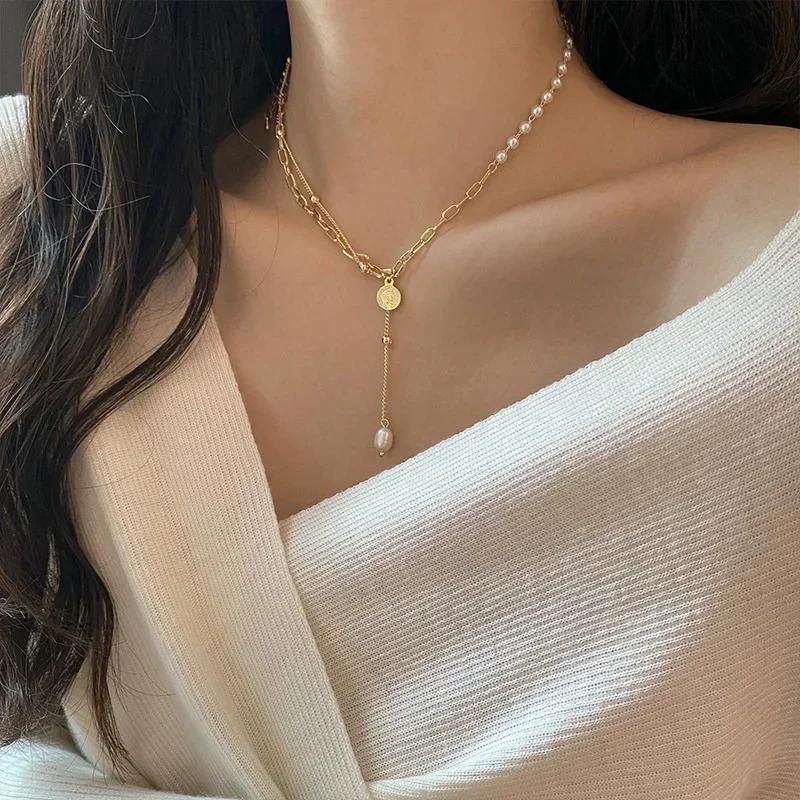 Bohemia Gold Color Multiple Styles Necklace for Women Trendy Multi-Layer Crystal Pendant Necklaces Set Fashion Jewelry Gifts