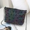 Fashion Reflective Chain Crossbody Bags for Women Geometric Holographic Luminous Sling Shoulder Bag