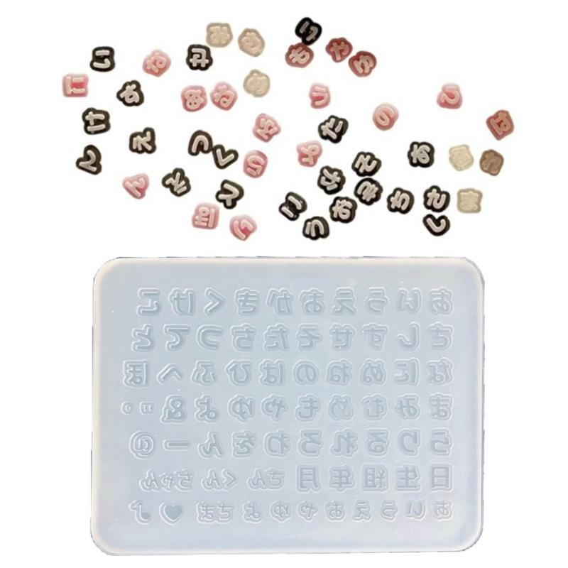 Nail Art Decorations Mold 3D Silicone Nail Art Template Japanese Alphabets Mold