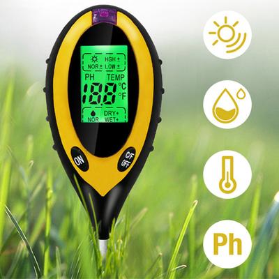 4 In 1 Digital Soil Tester with LCD Backlight Digital Soil Analyzer Soil Acidity Alkalinity Tester for Gardening Plants Farming