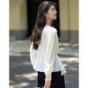 Women's Lyocell Blend V-Neck Blouse with Irregular Hem