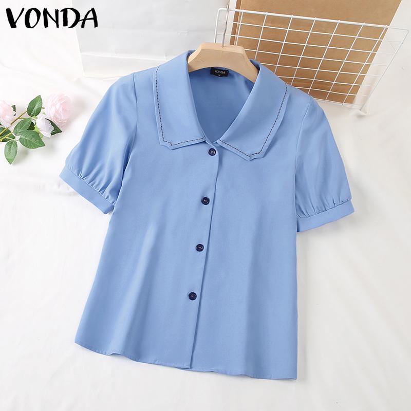 

Летние женские повседневные топы с короткими рукавами VONDA, рубашки