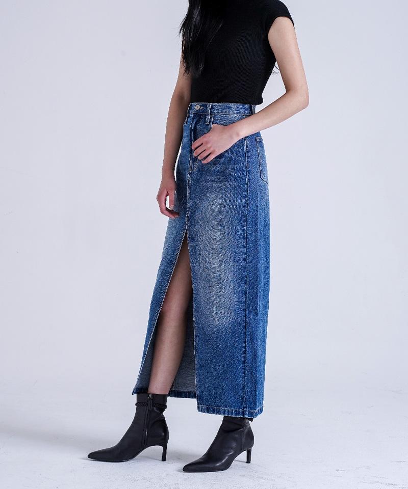 Cancan Denim Long Skirt Delphi