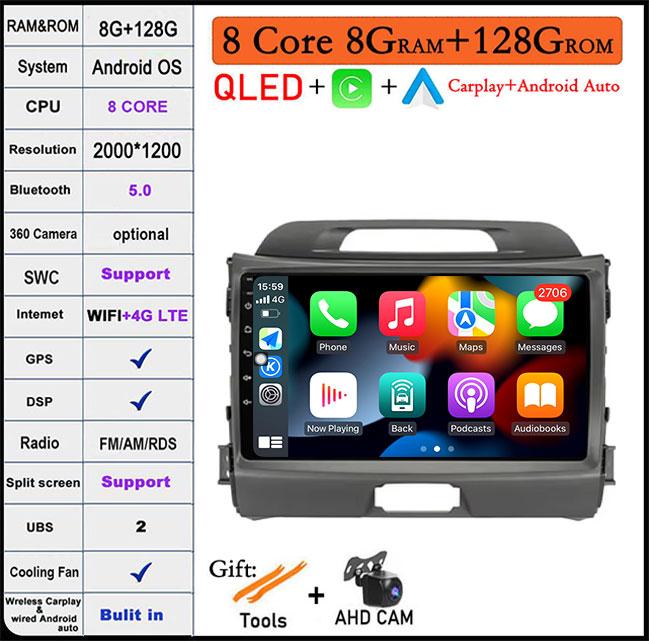 Android 14 For KIA Sportage 3 2010 2011 2012 2013 2014 2015 2016  9" Autoradio Car Radio Multimedia Player Navigation Video GPS