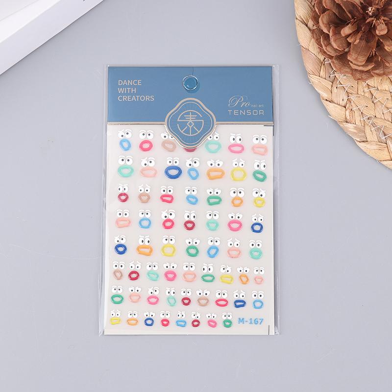 

Кавайные накладные ногти, наклейки для рта, наклейки для дизайна ногтей, водонепроницаемые, отрывающиеся наклейки для ногтей as the picture