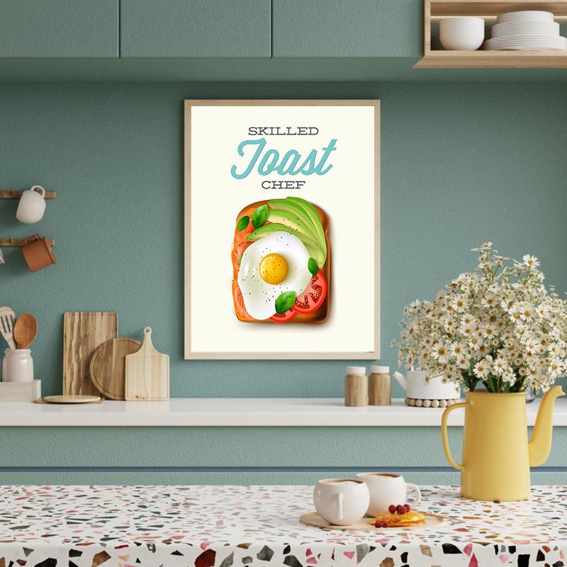 Bowl Food Posters and Prints Rice Noodle Egg Pho Canvas Painting Nordic Wall Art HD Picture Modern Kitchen Restaurant Home Decor