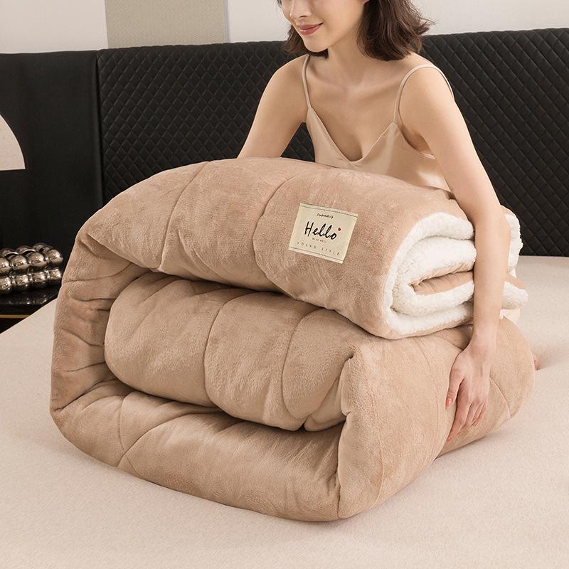 

Однотонное двухстороннее бархатное одеяло из овечьей шерсти для осени/зимы 100x150cm Children s Quilt