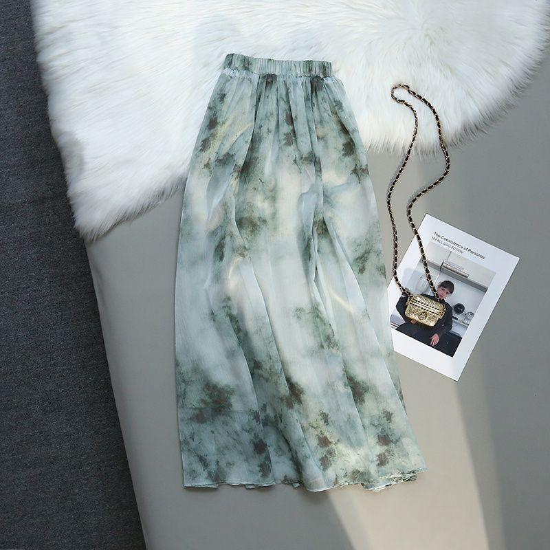 Buy MOJTA Women's Summer Thin Chinese Style Tie-dye Ink Print A