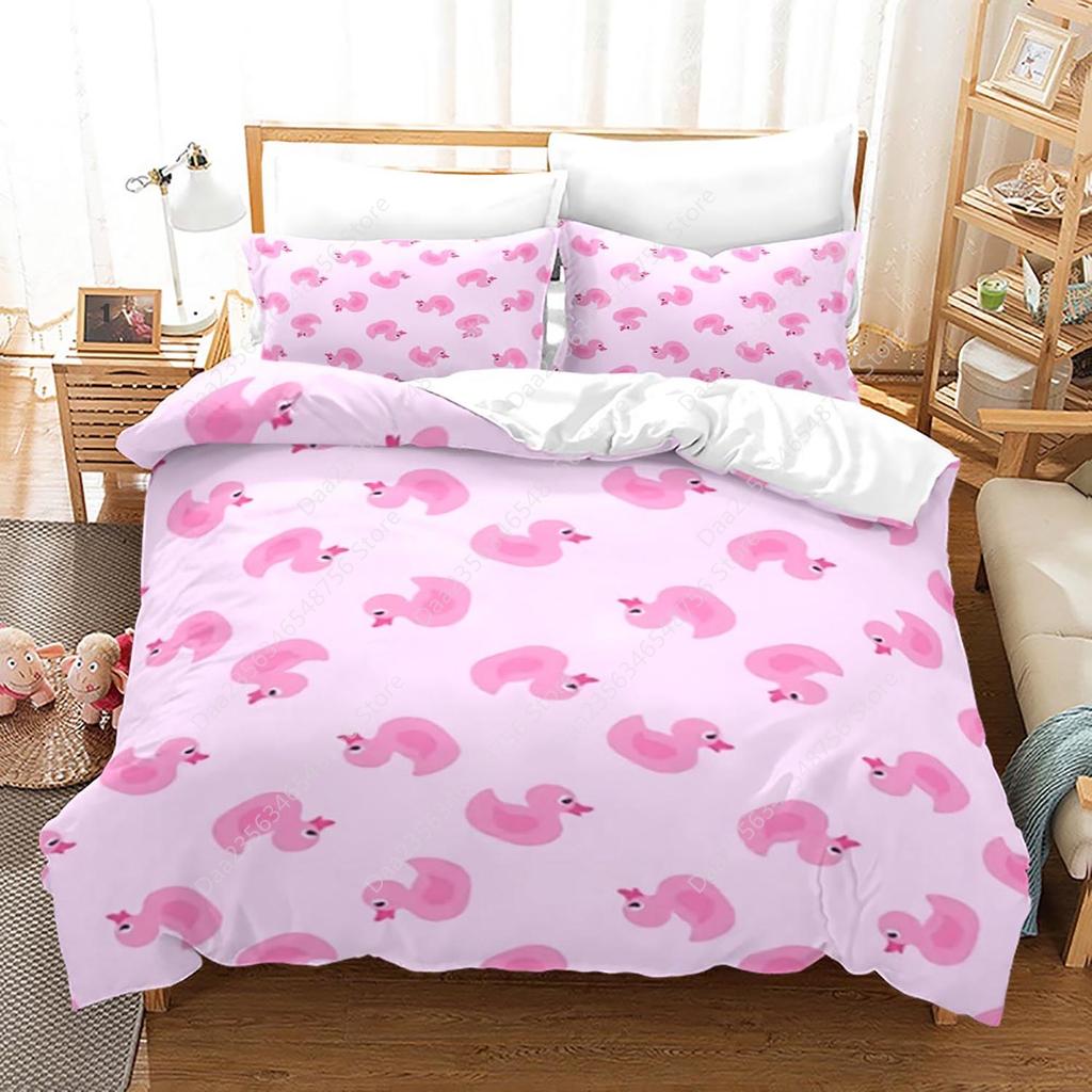 Comforter New Yellow Duck Bedding Set Single Twin Full Queen King Size Little Duck Bed Set Aldult Kid Bedroom Duvet Sets 3D Print 015