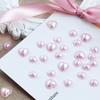 30pcs Pink Pearl Heart Nail Art Charms Mixed Size 3D Love Heart Nail Decoration Kawaii Accessories Valentine's Day Nail Design Supplies