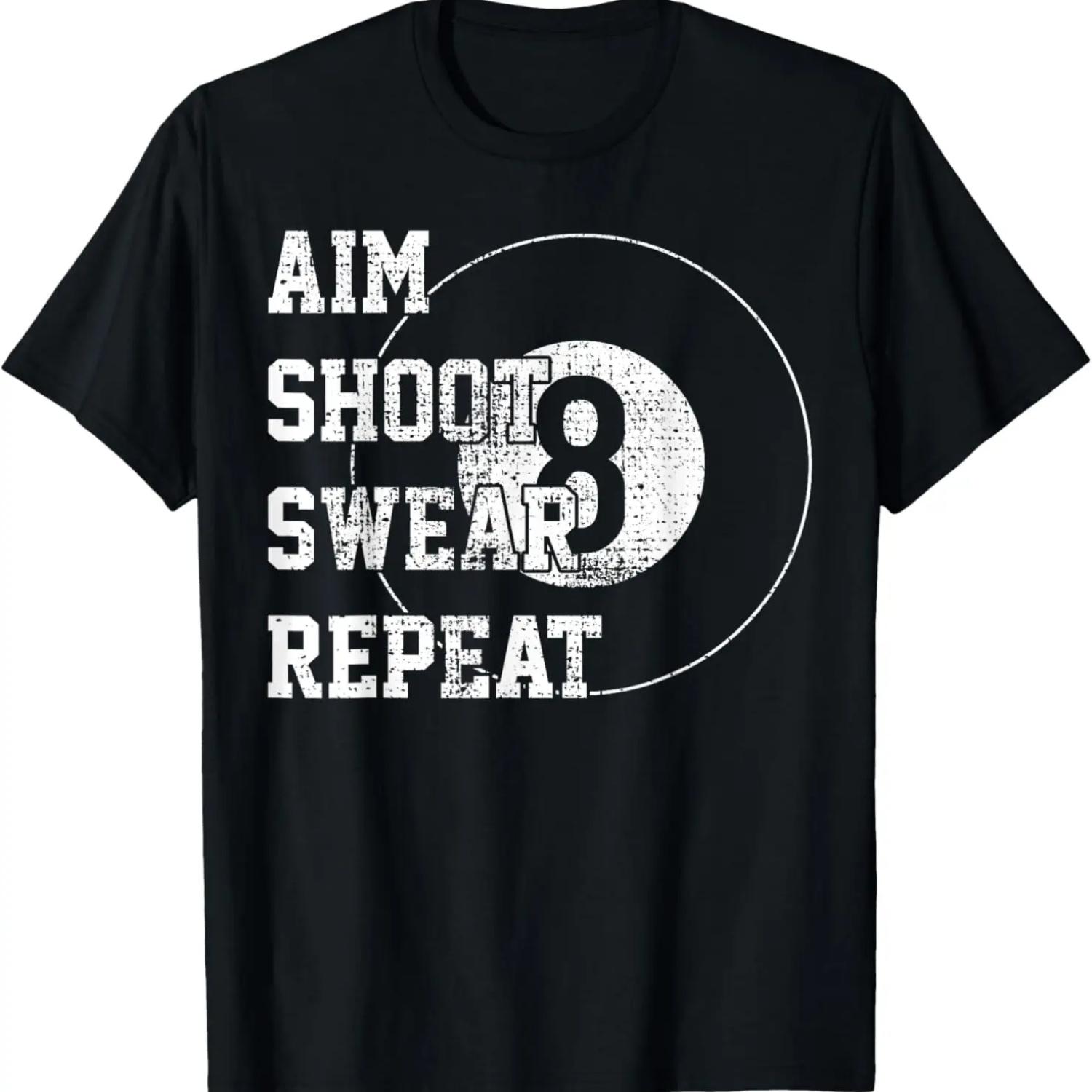 Billard Billiards 8 Eight Ball Retro Gift T-Shirt XXXXXL чёрный